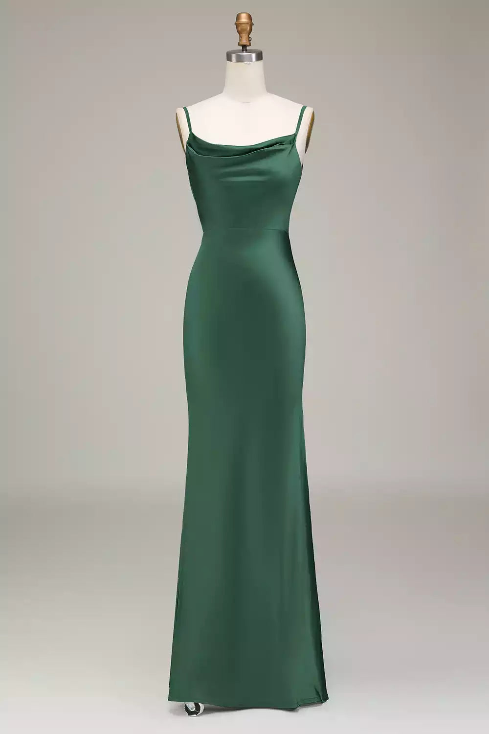 Exquisite slim shoulder strap sleeveless satin slim fit long Bridesmaid Dresses