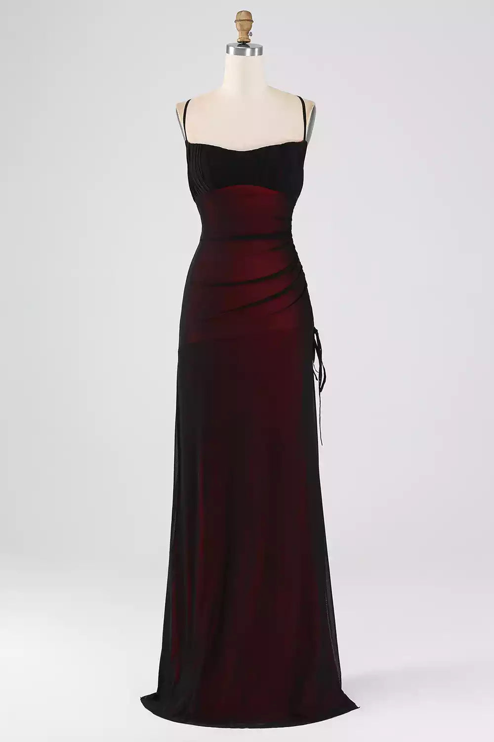Exquisite thin shoulder straps with sleeveless and floor embellishment for backless Bridesmaid Dresses