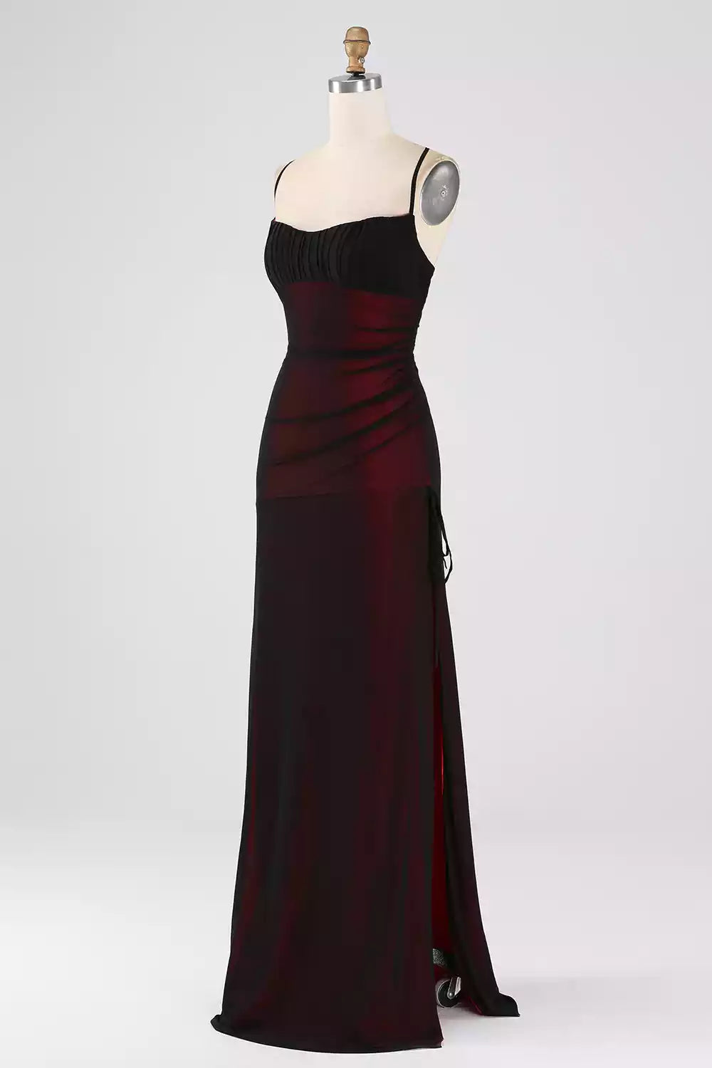 Exquisite thin shoulder straps with sleeveless and floor embellishment for backless Bridesmaid Dresses
