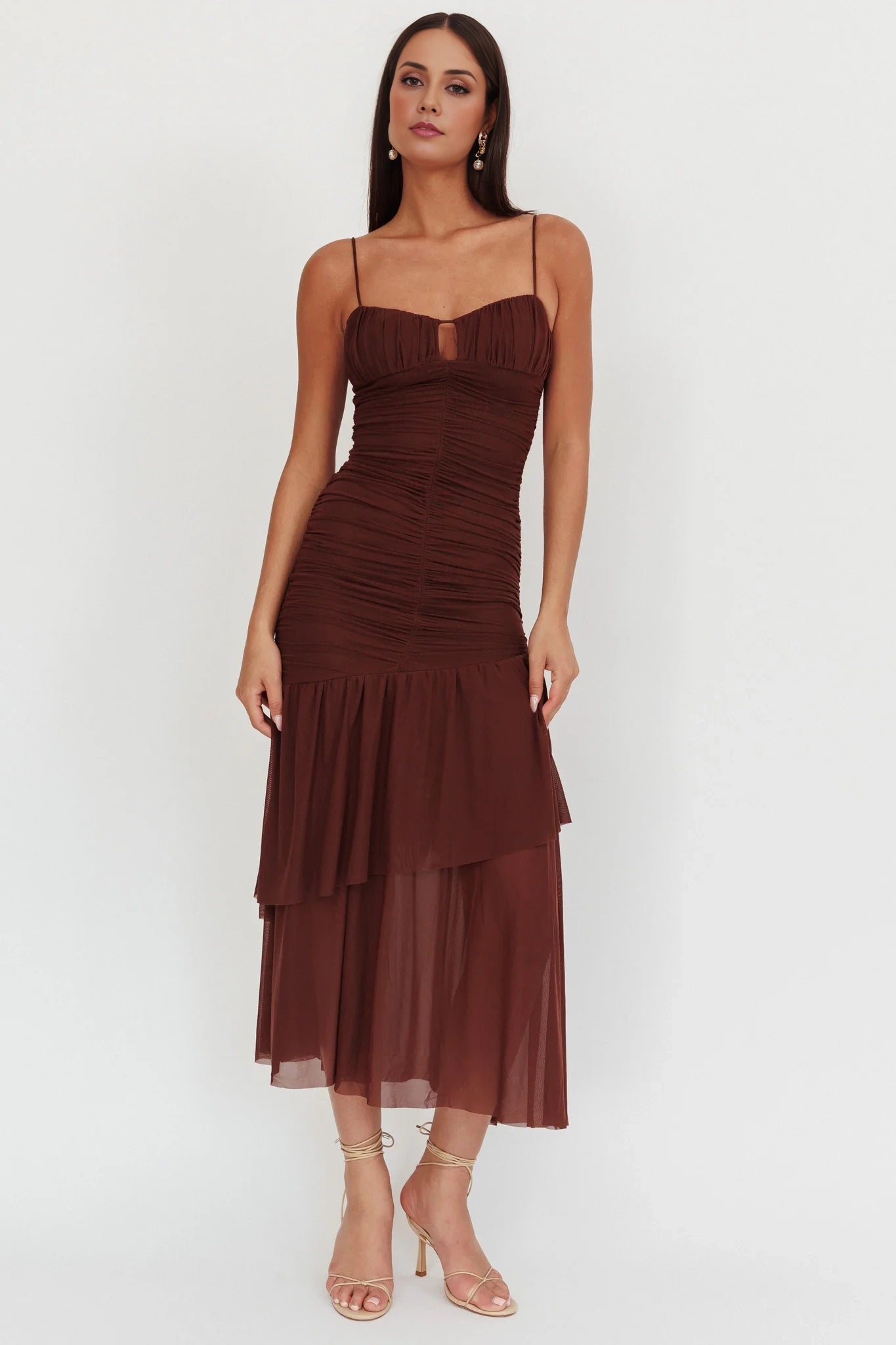 Eye catching pleated layered hem, adjustable shoulder straps, hollowed out chest, Homecoming Dresses