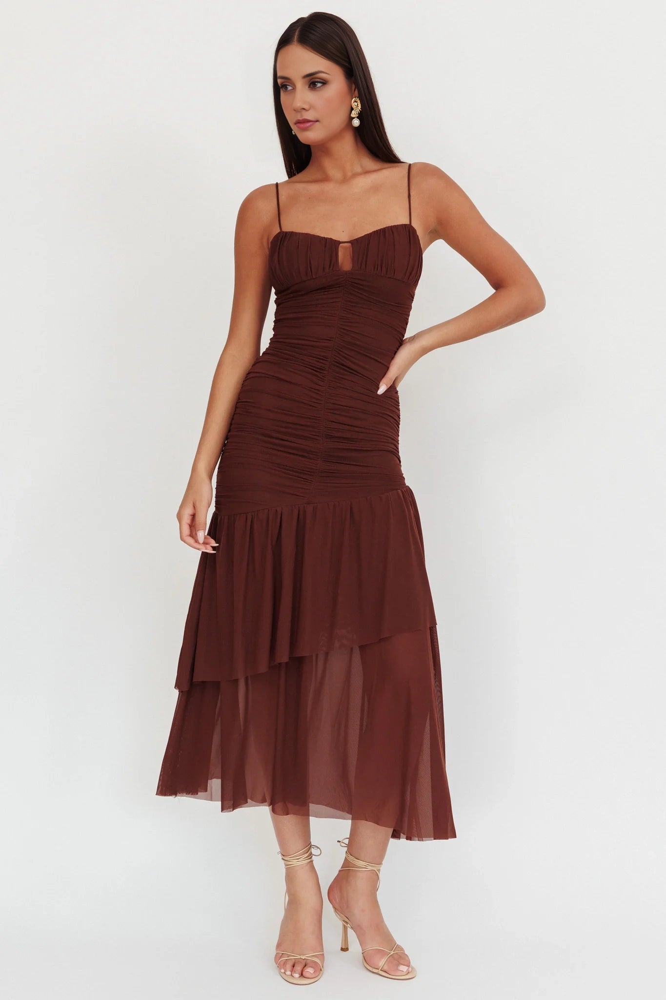 Eye catching pleated layered hem, adjustable shoulder straps, hollowed out chest, Homecoming Dresses
