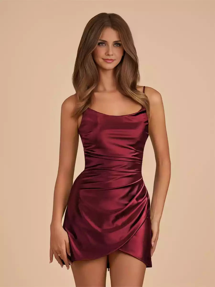 Exquisite tight satin with carefully tailored thin shoulder straps and back straps Homecoming Dresses