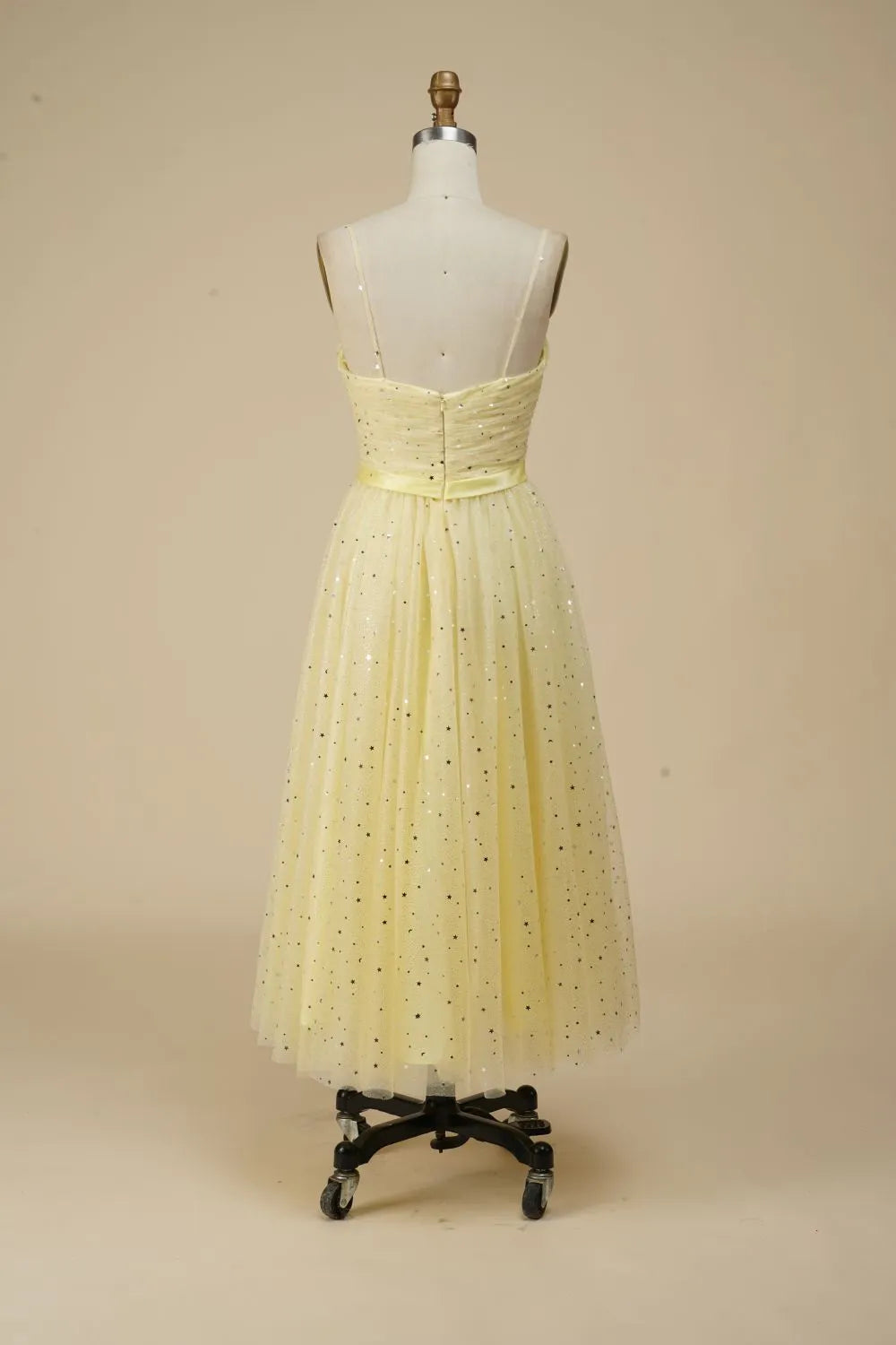 A-line Spaghetti Straps Party Dress With Belt