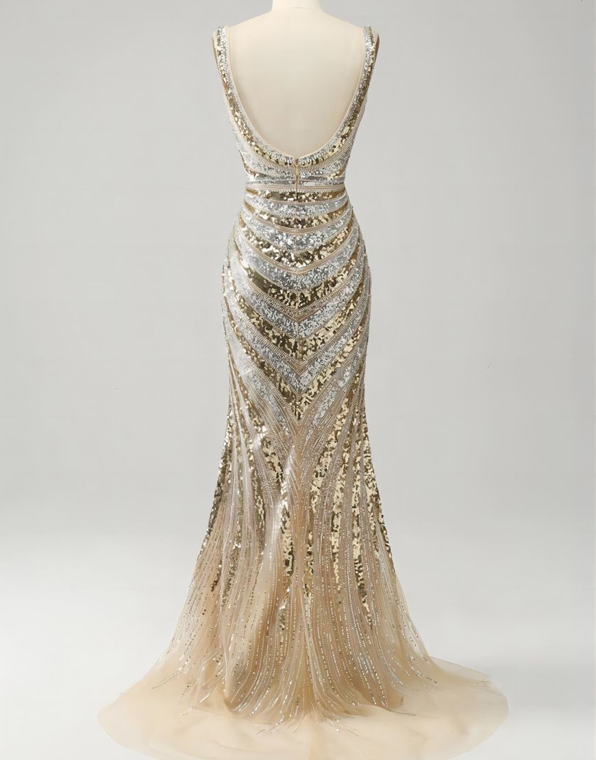 Sequins Long Prom Dress With Split