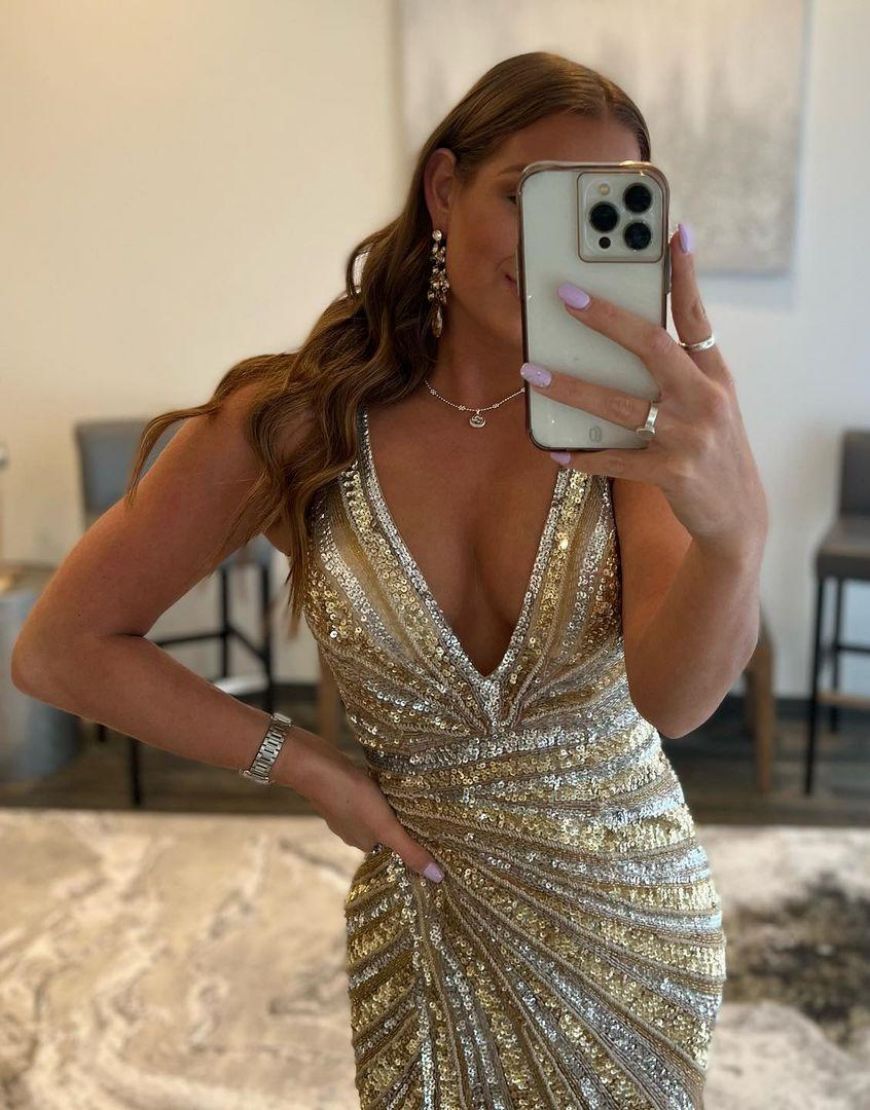 Sequins Long Prom Dress With Split