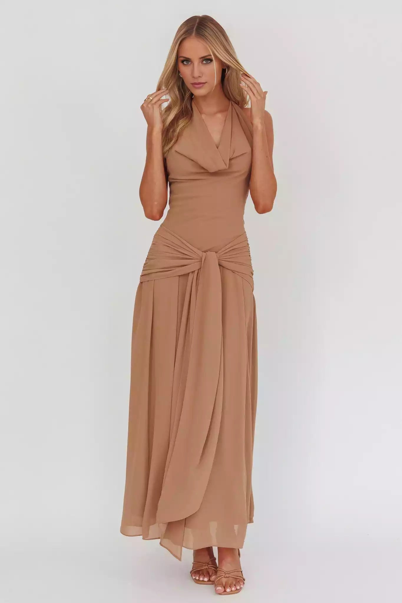 Gorgeous backless lining, waist strap, back with zipper Prom Dresses