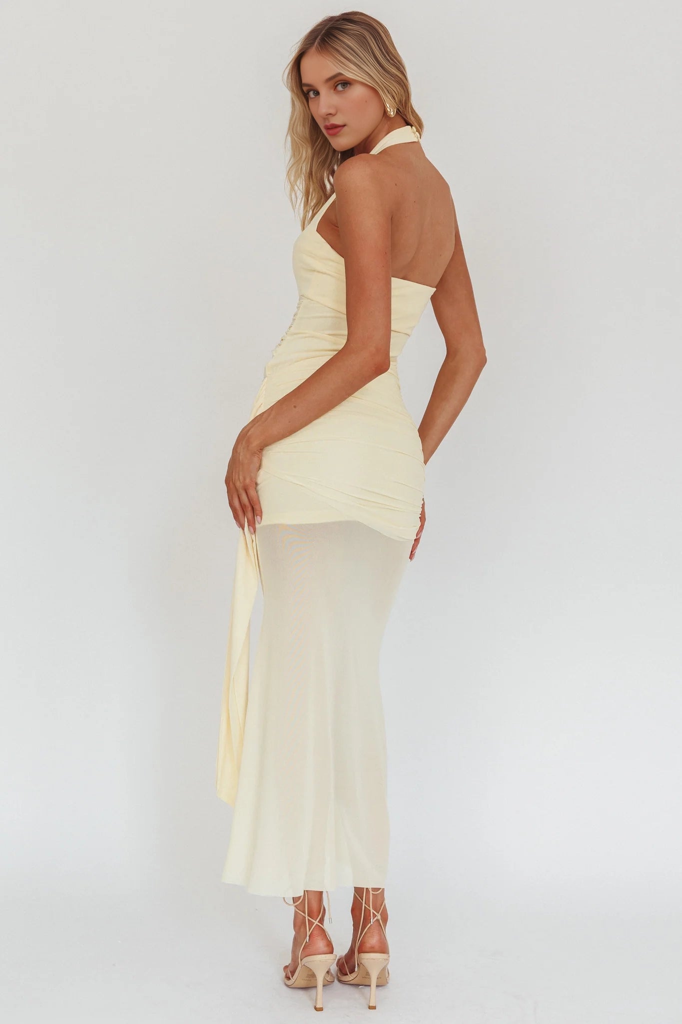 Gorgeous backless pleated detail with transparent hem and side zipper Homecoming Dresses