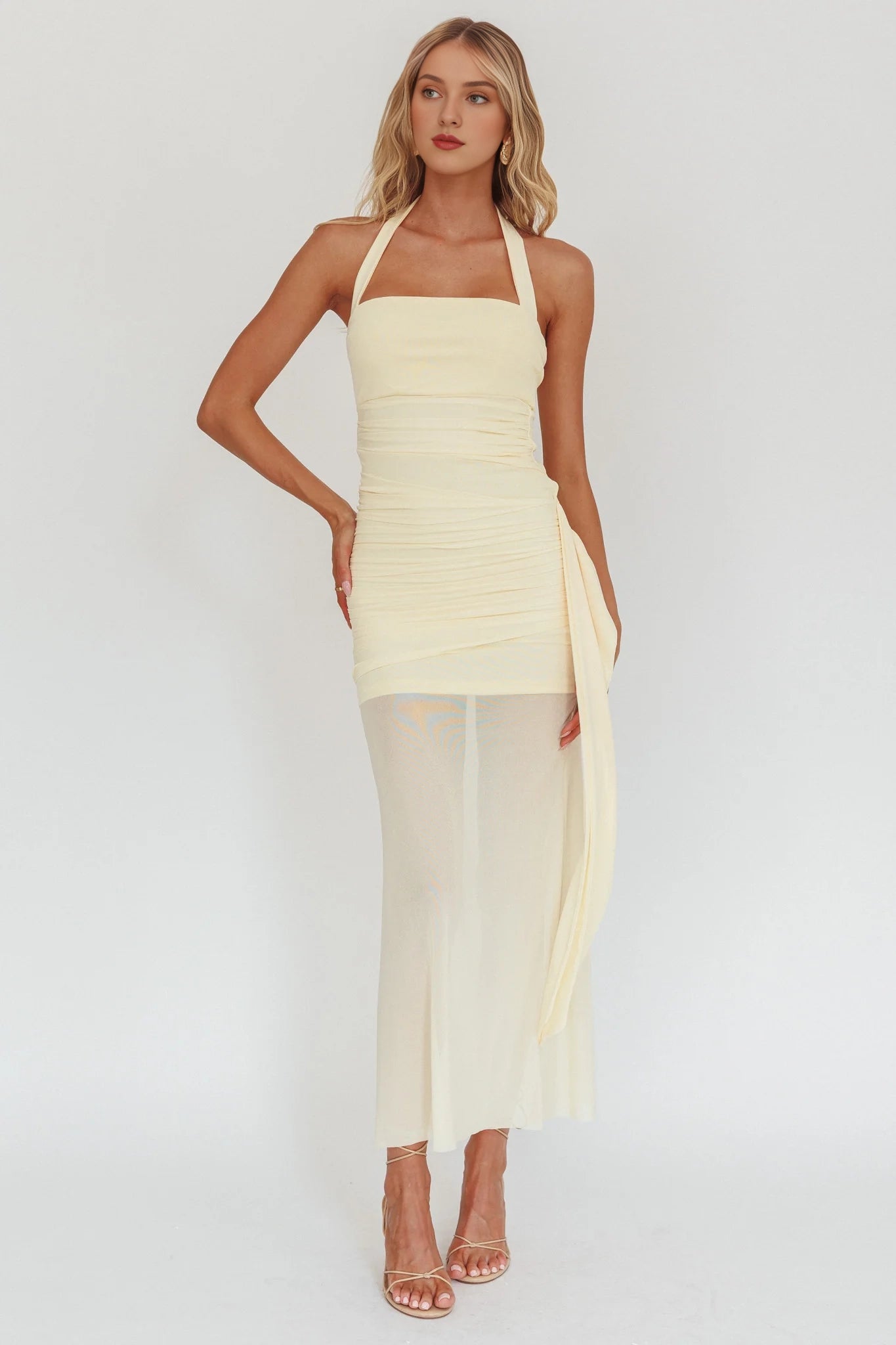 Gorgeous backless pleated detail with transparent hem and side zipper Homecoming Dresses
