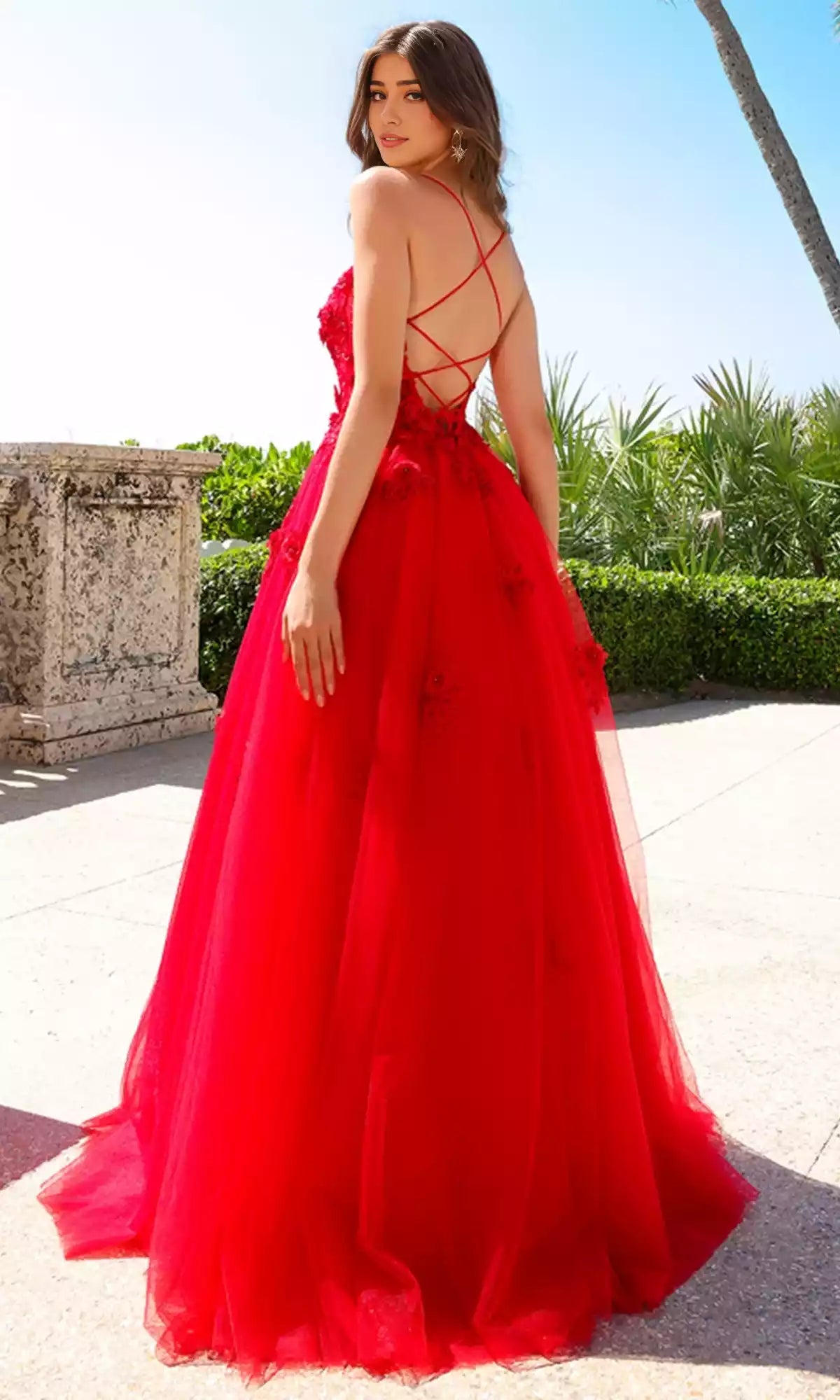 Gorgeous chiffon A-line embroidered floral delicate shoulder straps fully lined, the center of attention for the entire audience Prom Dresses