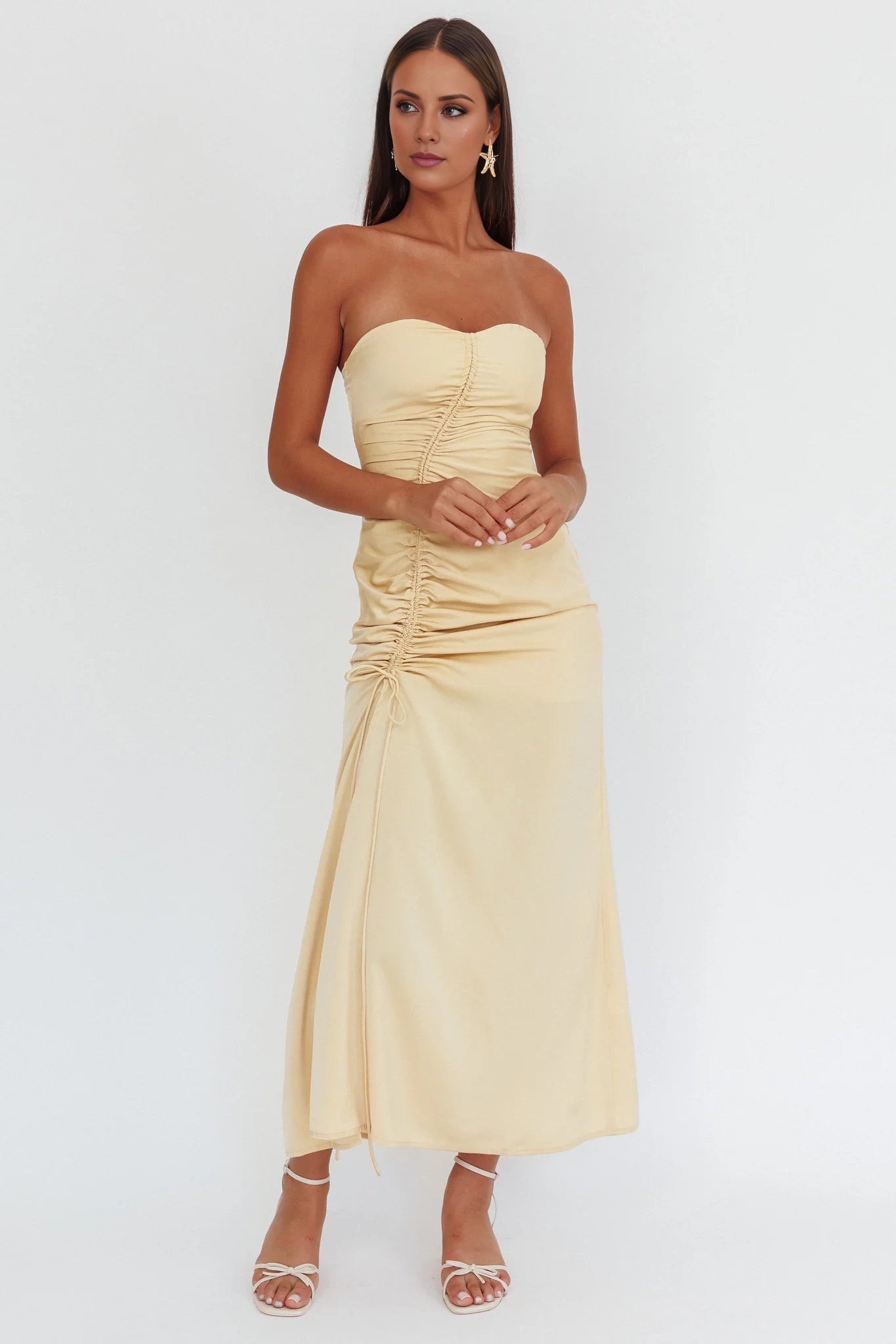 Gorgeous drawstring pleated heart-shaped neckline with zipper at the back, heart pounding Homecoming Dresses