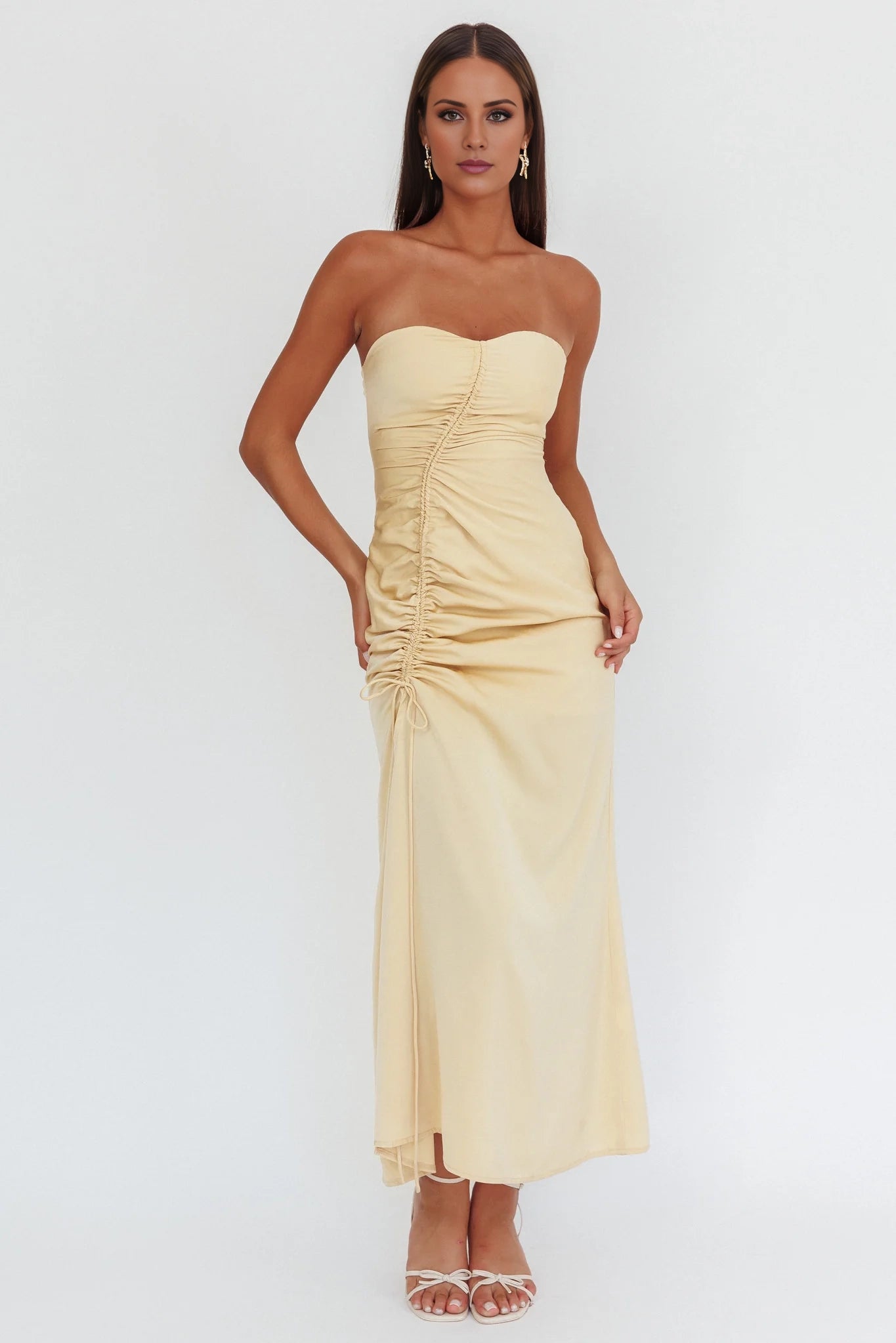 Gorgeous drawstring pleated heart-shaped neckline with zipper at the back, heart pounding Homecoming Dresses