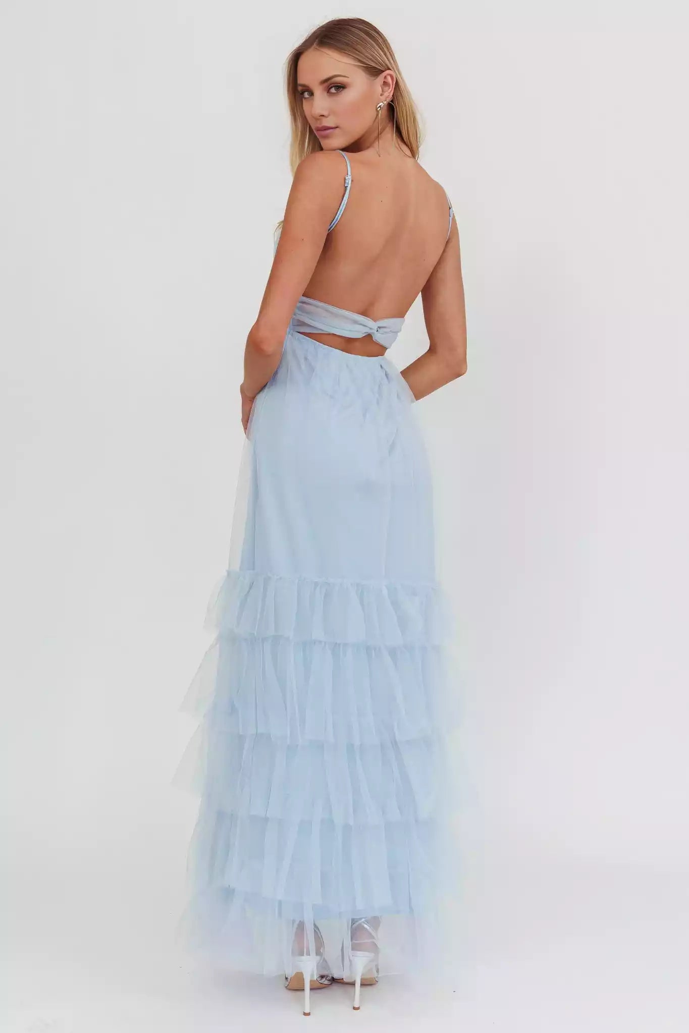 Gorgeous grid coverage, adjustable shoulder straps with ruffled edges and side zippers Prom Dresses