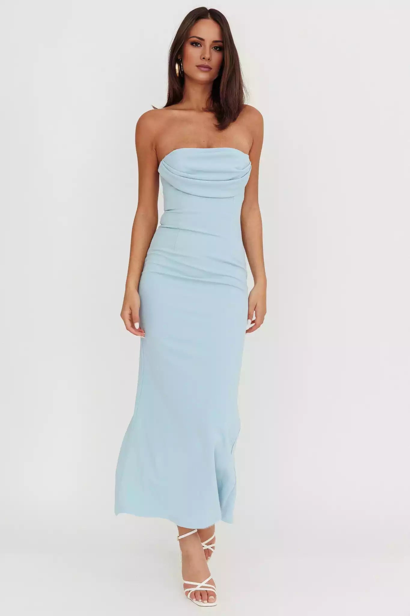 Gorgeous interior strapless chest with pleated details and zippered back for a snug fit Prom Dresses silhouette