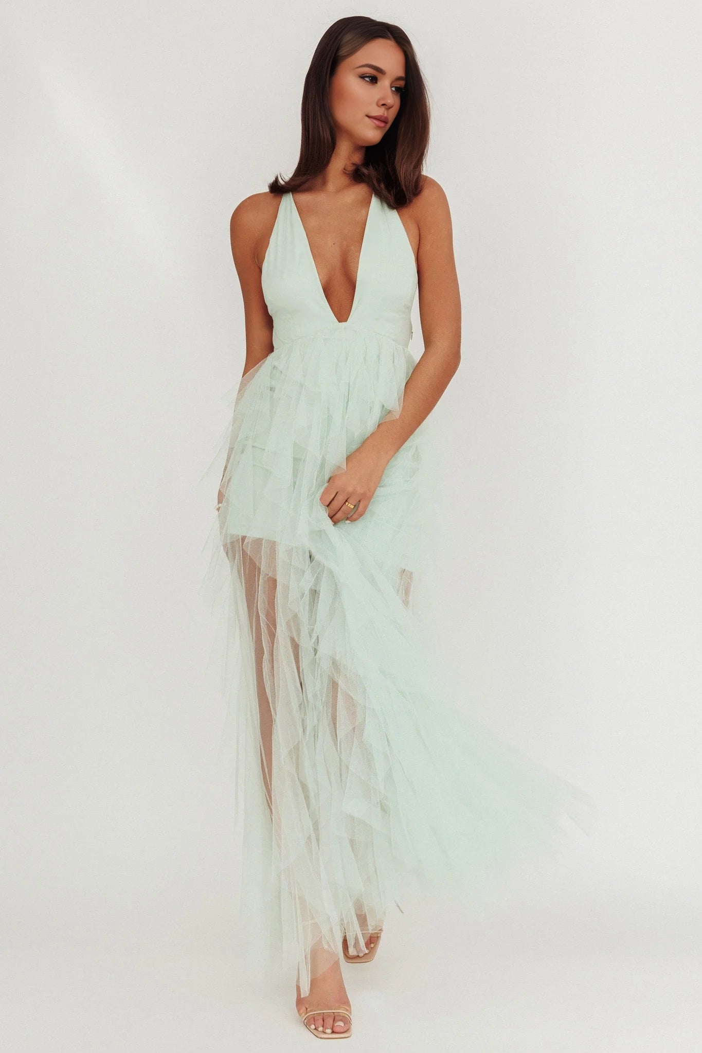 Gorgeous layered ruffle edge backless lace up with zipper at the back Homecoming Dresses