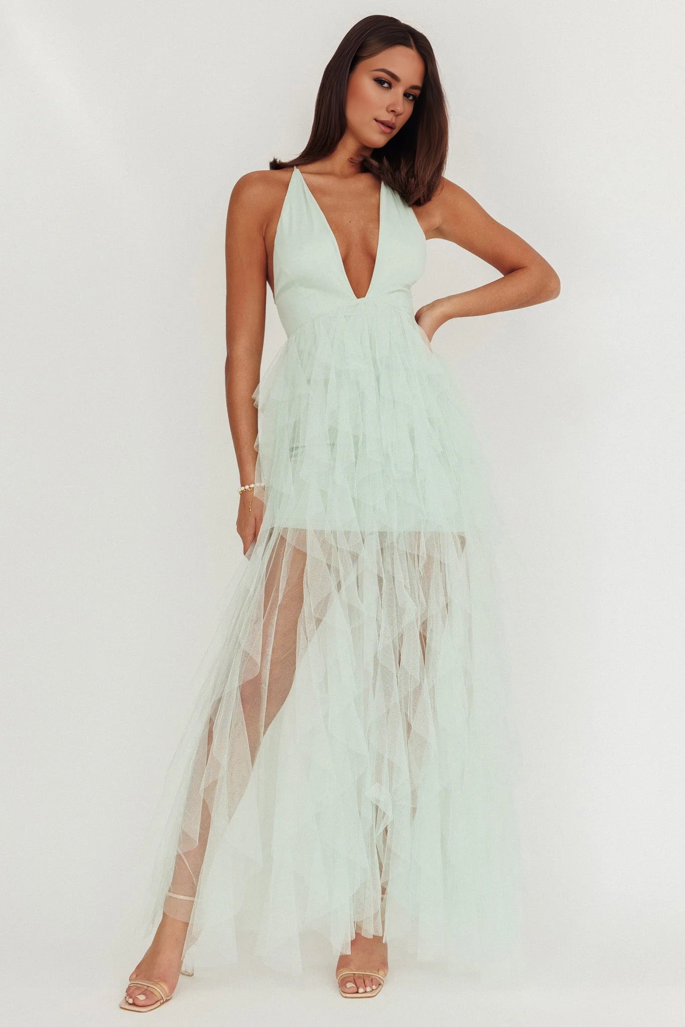 Gorgeous layered ruffle edge backless lace up with zipper at the back Homecoming Dresses