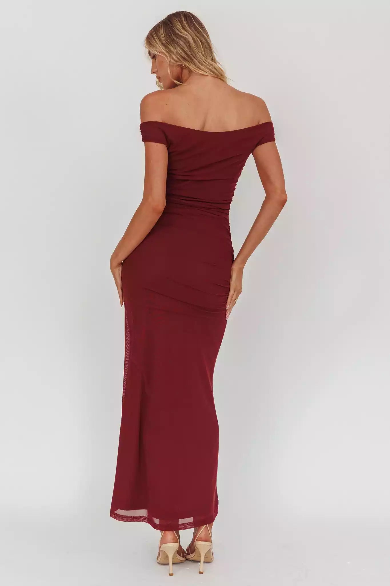 Gorgeous off shoulder slim fit silhouette with zipper on the long side Prom Dresses