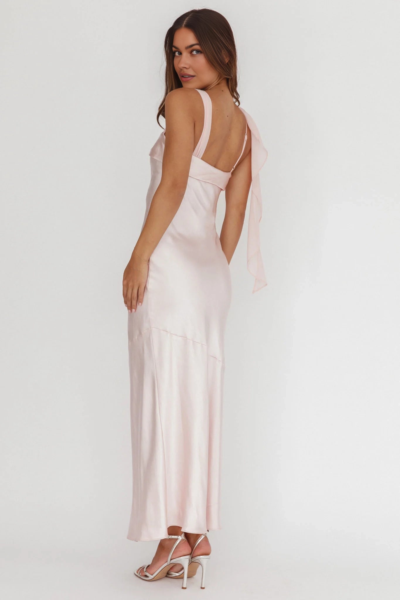 Gorgeous soft satin shoulder strap details with zipper on the side Homecoming Dresses