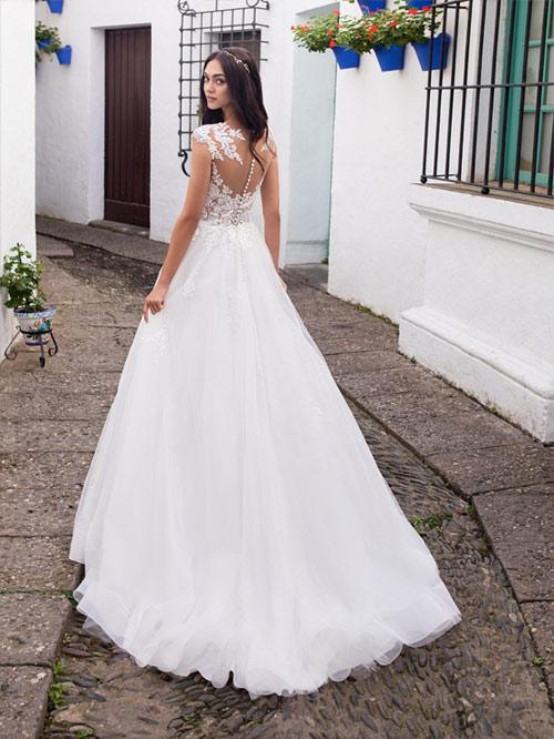 Dingji WeddingjiDress Ball Gown Sleeveless Tulle Backless Beach Wedding Dresses With Appliques