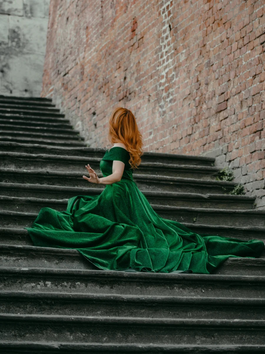 Off The Shoulder Sweetheart Glitter A Line Prom Dresses