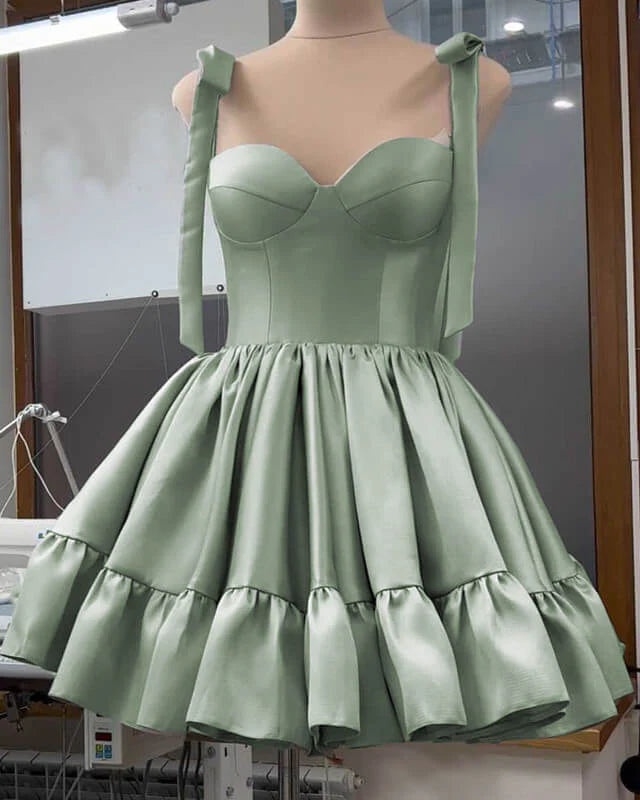 Strapless Corset Satin Mini Homecoming Dress