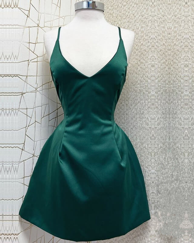 Short A-line Spaghetti Strap Homecoming Dress