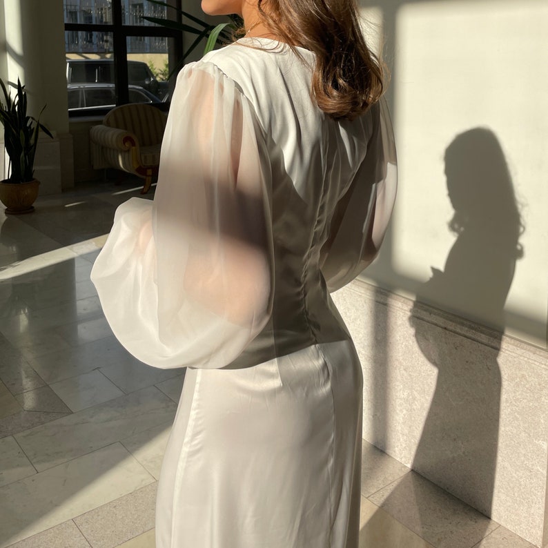 Simple Wedding Dress With Long Sleeve Wedding Dress In Ivory Long Sleeve Maxi Wedding Dress