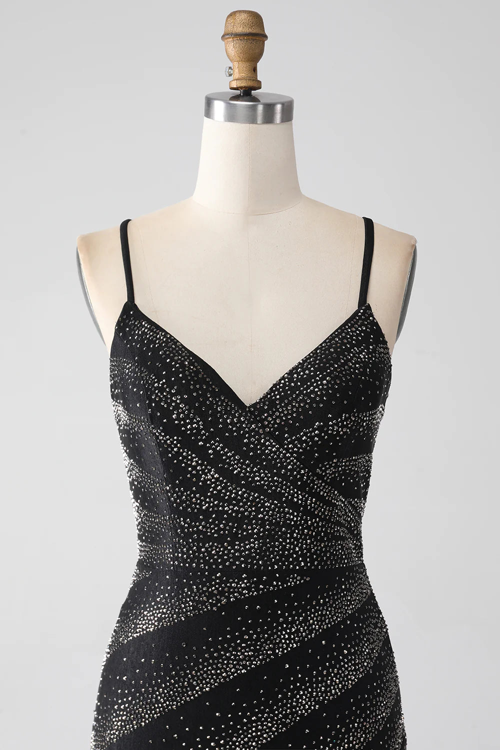 Mermaid Beaded Black Prom Dress with Slit