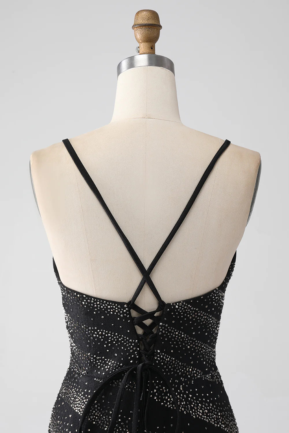 Mermaid Beaded Black Prom Dress with Slit