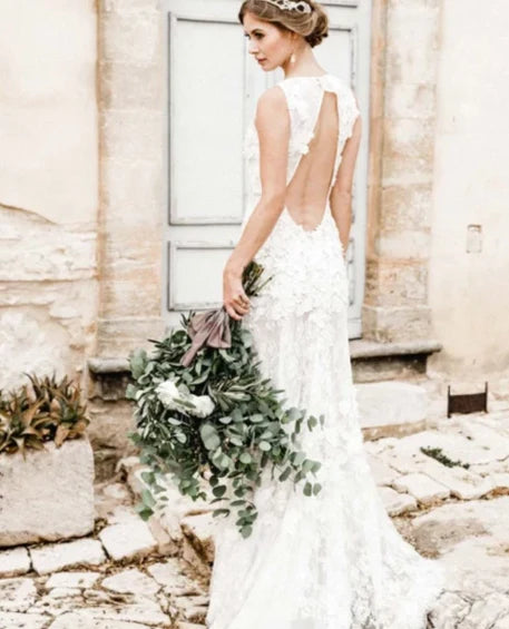 Dingjiddingji DressScoop Lace Wedding Dresses With Embellished Bodice Vivid Floral