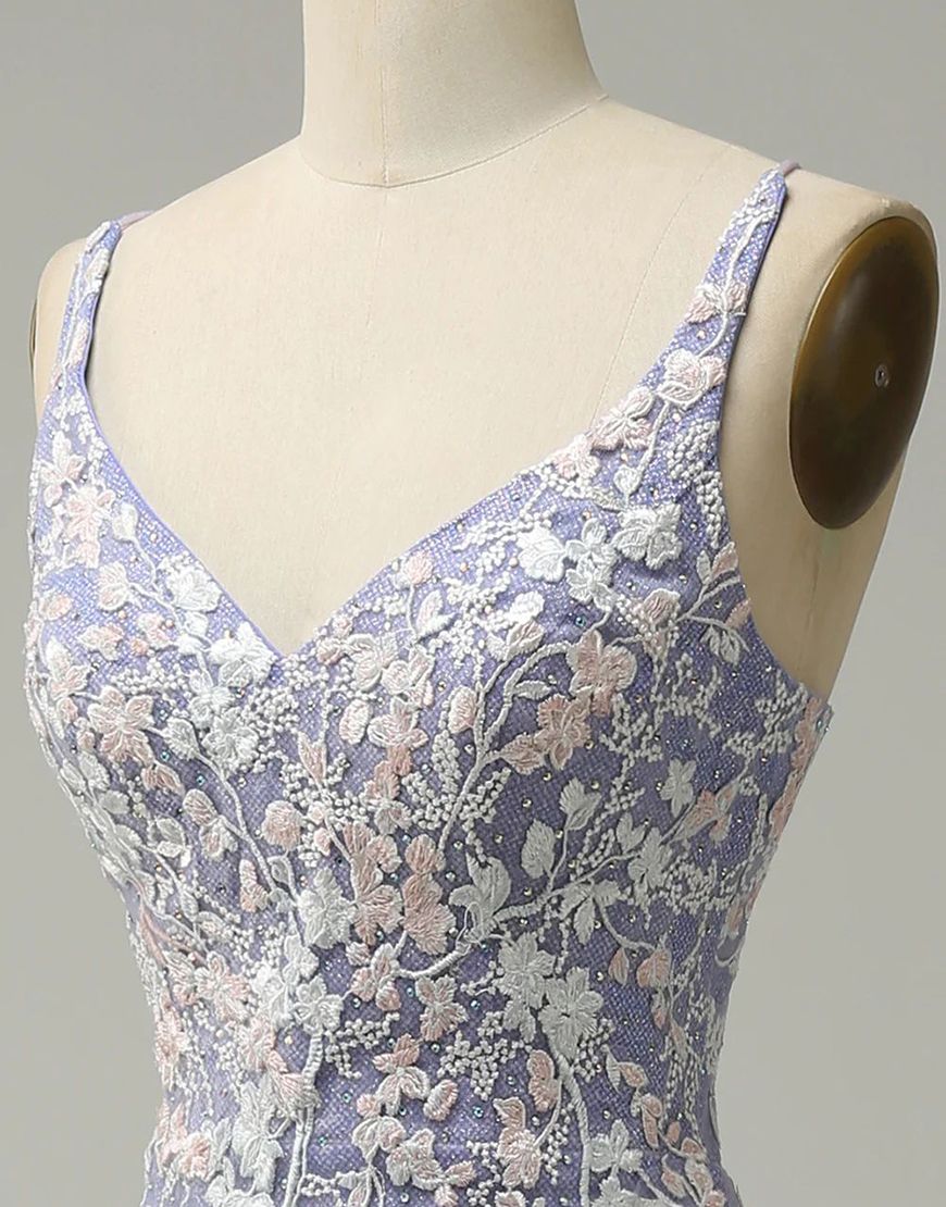 Mermaid V-Neck Prom Dress With Appliques