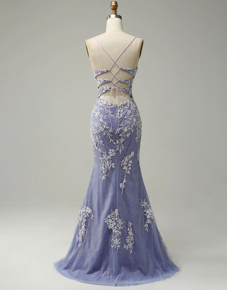 Mermaid V-Neck Prom Dress With Appliques