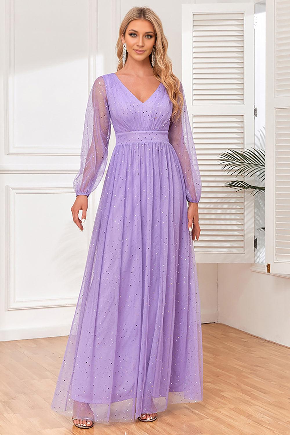 A-Line Long Sleeves Mother of the Bride Dress with Slit
