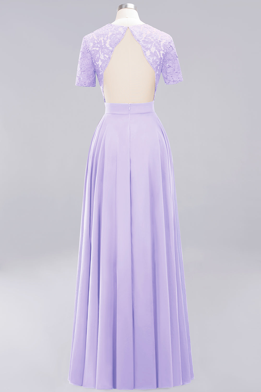 Long A-Line Sweetheart Lace Chiffon Bridesmaid Dresses with Cap Sleeves