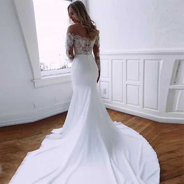 Long Sleeves Wedding Dresses With Appliques