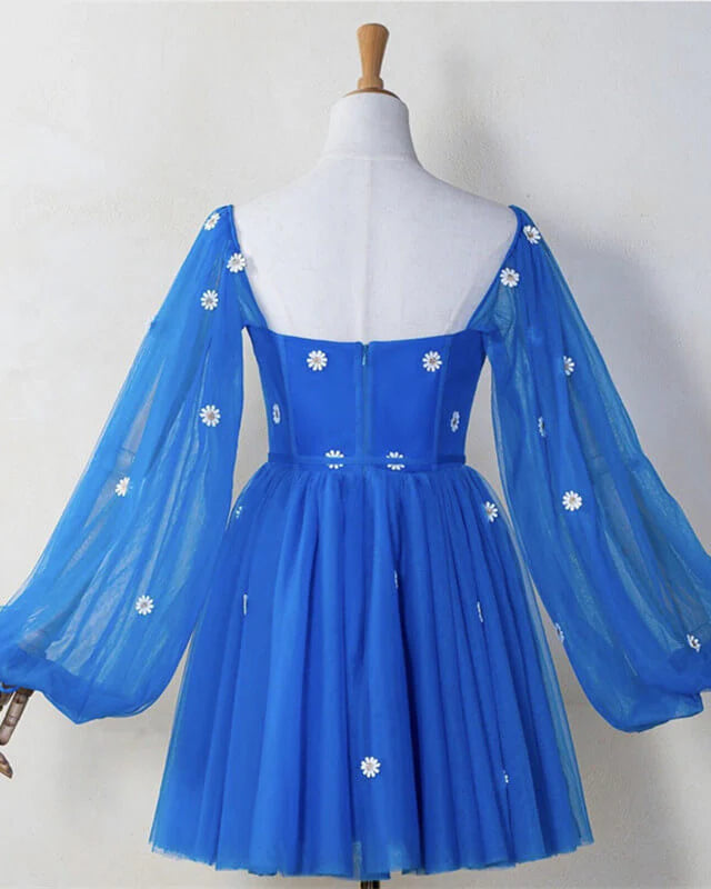 Daisy Mini Homecoming Dress With Sleeves