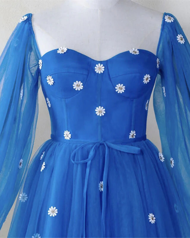 Daisy Mini Homecoming Dress With Sleeves