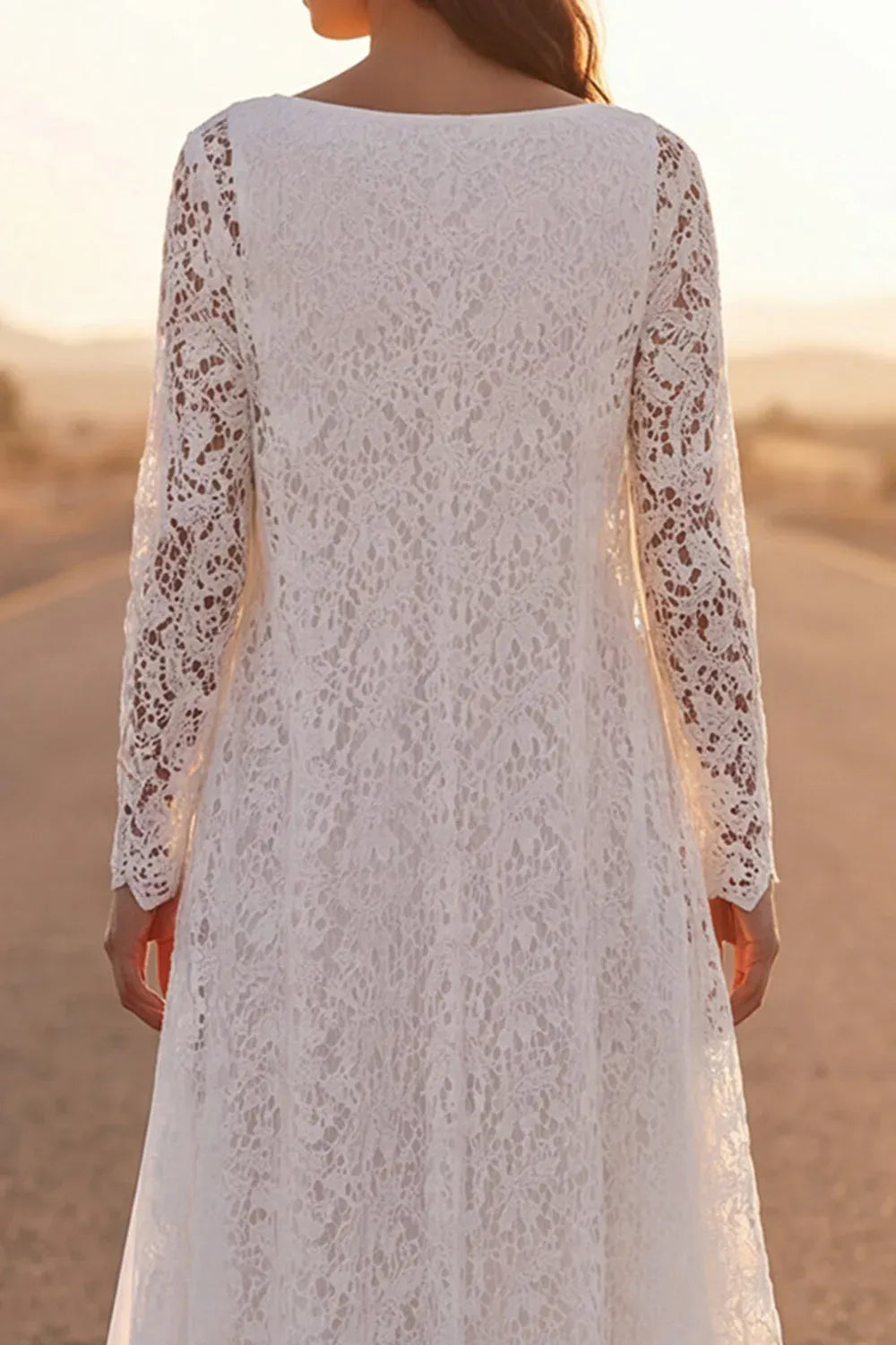 Modern Romantic V-Neck Lace Chiffon A-Line Wedding Dress with Detachable Lace Kimono