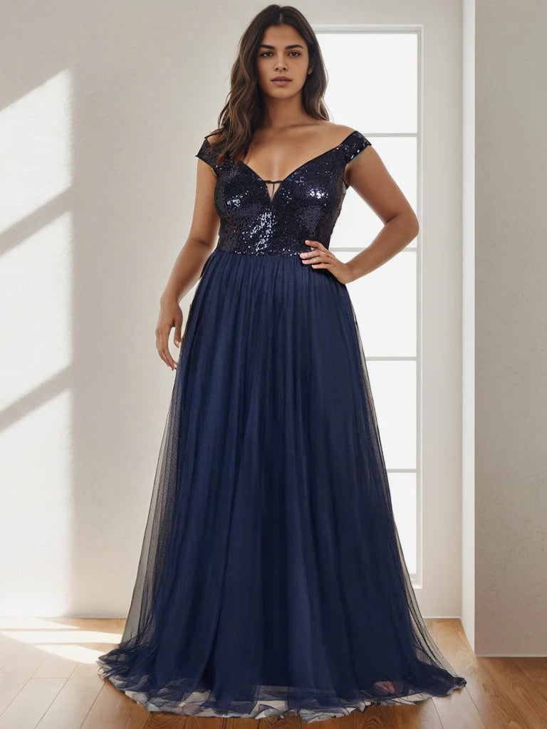 Plus Size Long Sequin Special Occasion Dresses