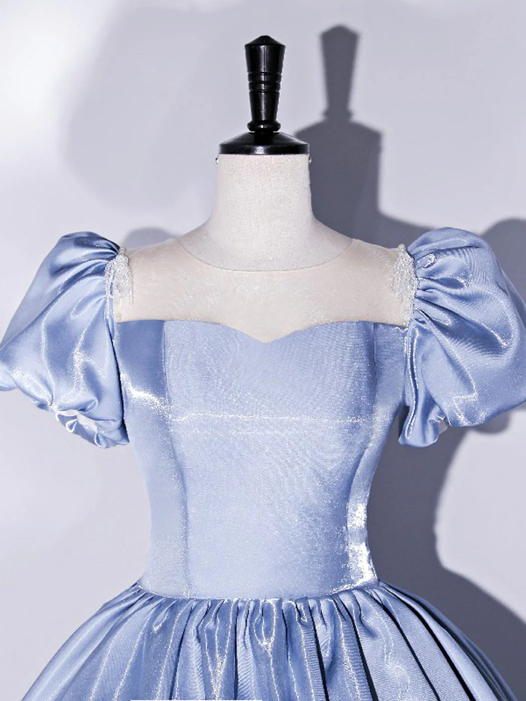 Blue Satin Long Prom DressBlue Satin Formal Evening Dress