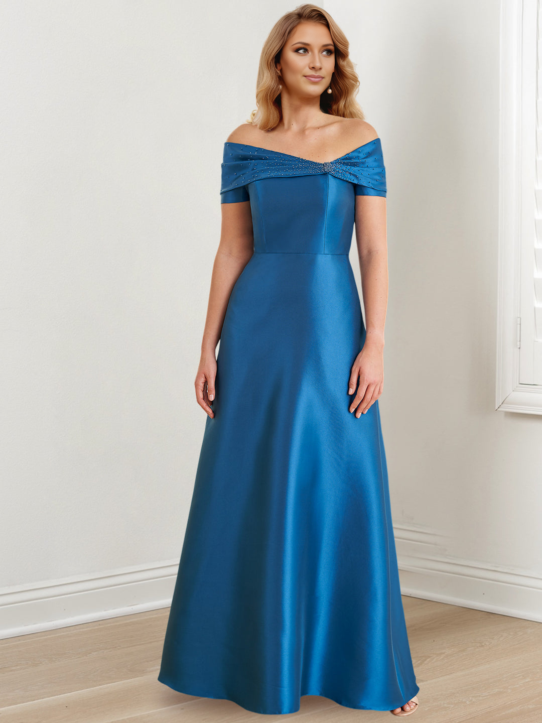 A-Line/Princess Off-The-Shoulder Floor-Length Mother Of The Bride Dresses