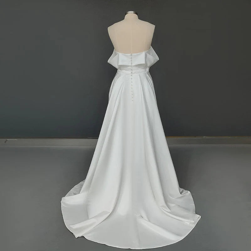 Glitter Off The Shoulder Ball Gown White Sweep Train Wedding Dress