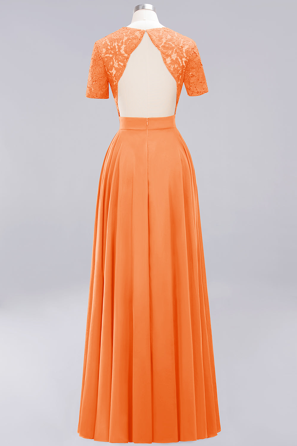 Long A-Line Sweetheart Lace Chiffon Bridesmaid Dresses with Cap Sleeves