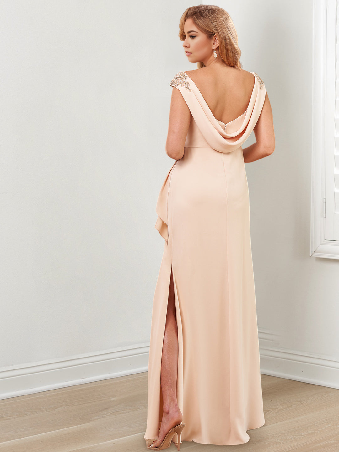 Sheath/Column V-Neck Floor-Length Mother Of The Bride Dresses