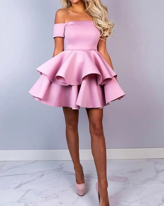 Short Prom Dresses Ruffles Off The Shoulder