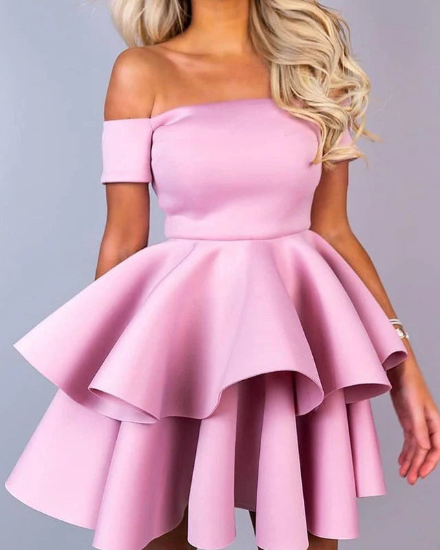 Short Prom Dresses Ruffles Off The Shoulder