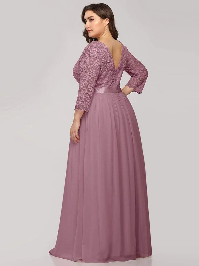 Stylish Cold Shoulder Flare Sleeves Flowy Bridesmaid Dress