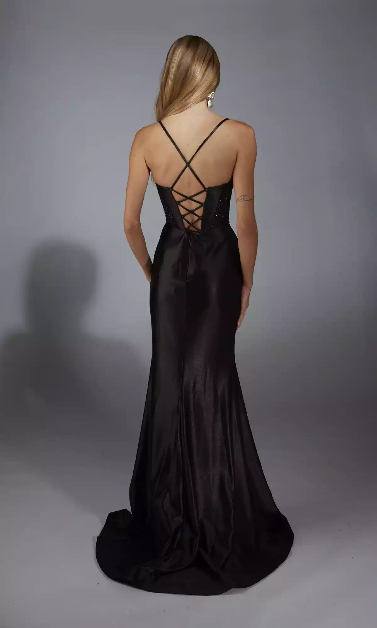 Sexy and charming lace up long tight corset party adorned with beaded lace up backless skirt, slender Prom Dresses