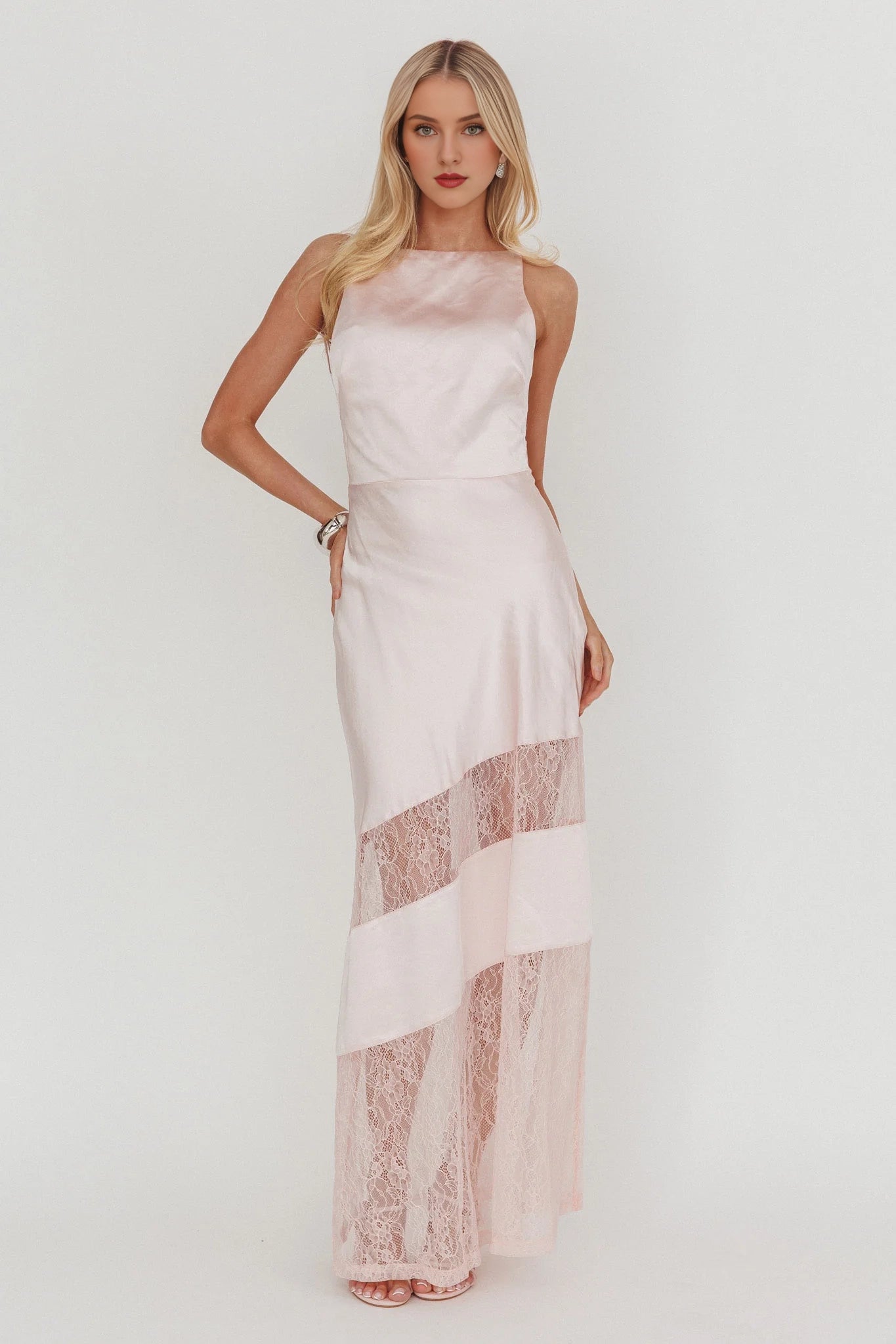 Sexy low back lace patchwork extra long Homecoming Dresses