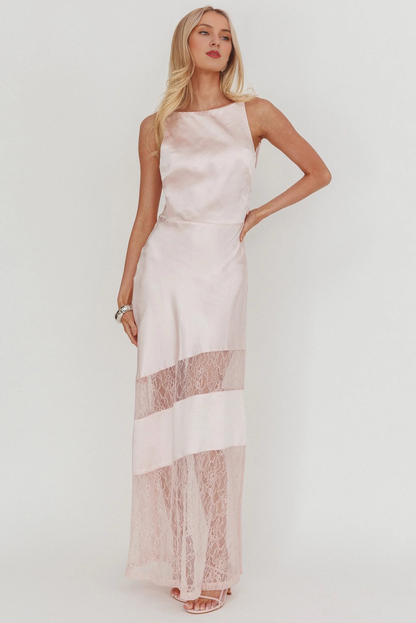 Sexy low back lace patchwork extra long Homecoming Dresses