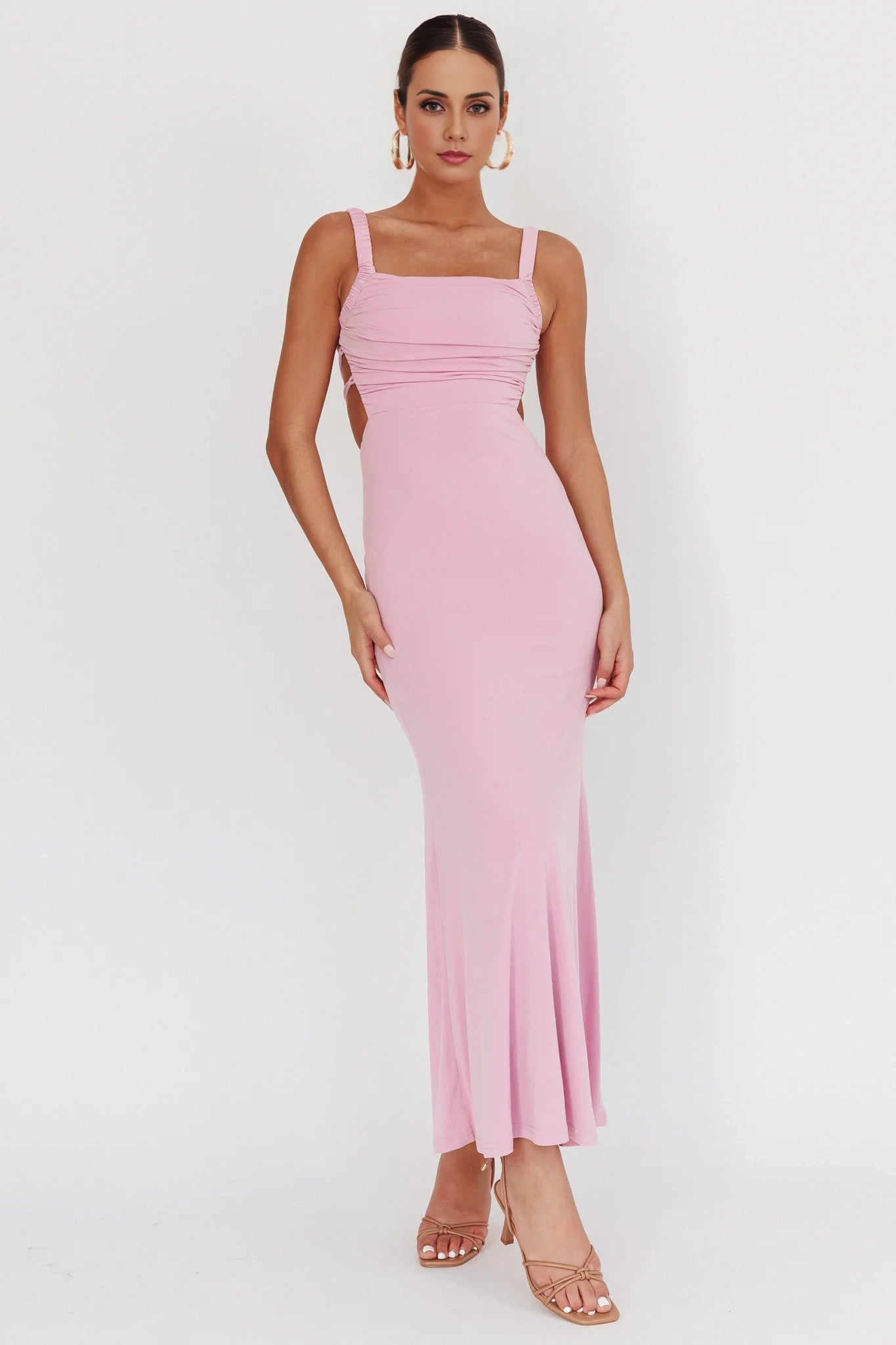 Sexy tight silhouette pleated elastic shoulder strap back strap Homecoming Dresses
